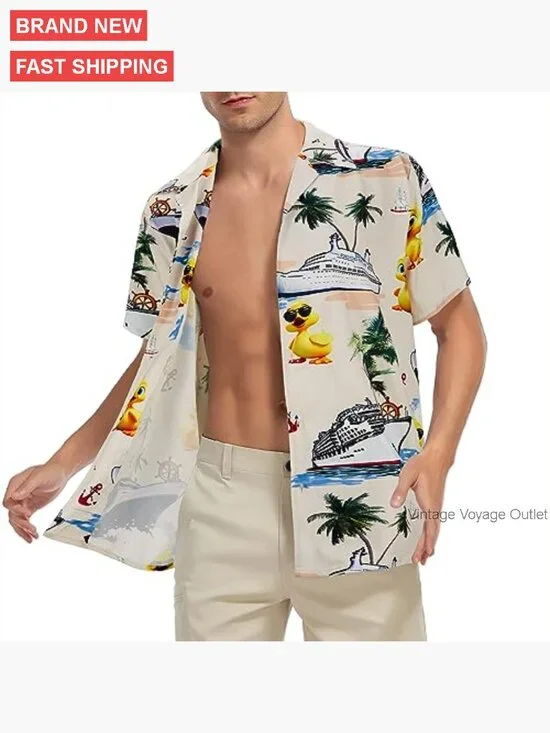 Men's Hawaiian Shirt Floral Print Short Sleeve Button Down Casual Beachwear - Picture 4 of 6